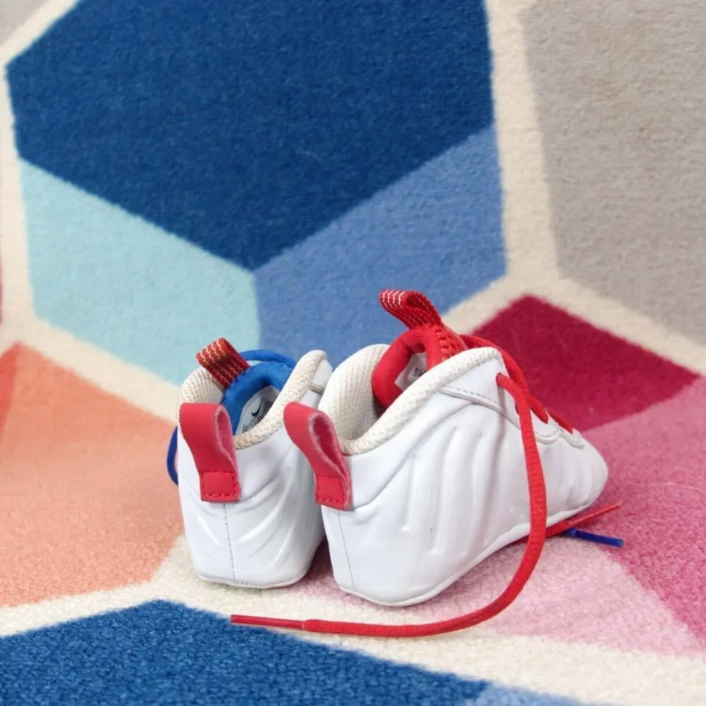 Nike Little Posite One Moon Man‎ White Blue Red Shoes DJ4022-001 Kids Size 3C US